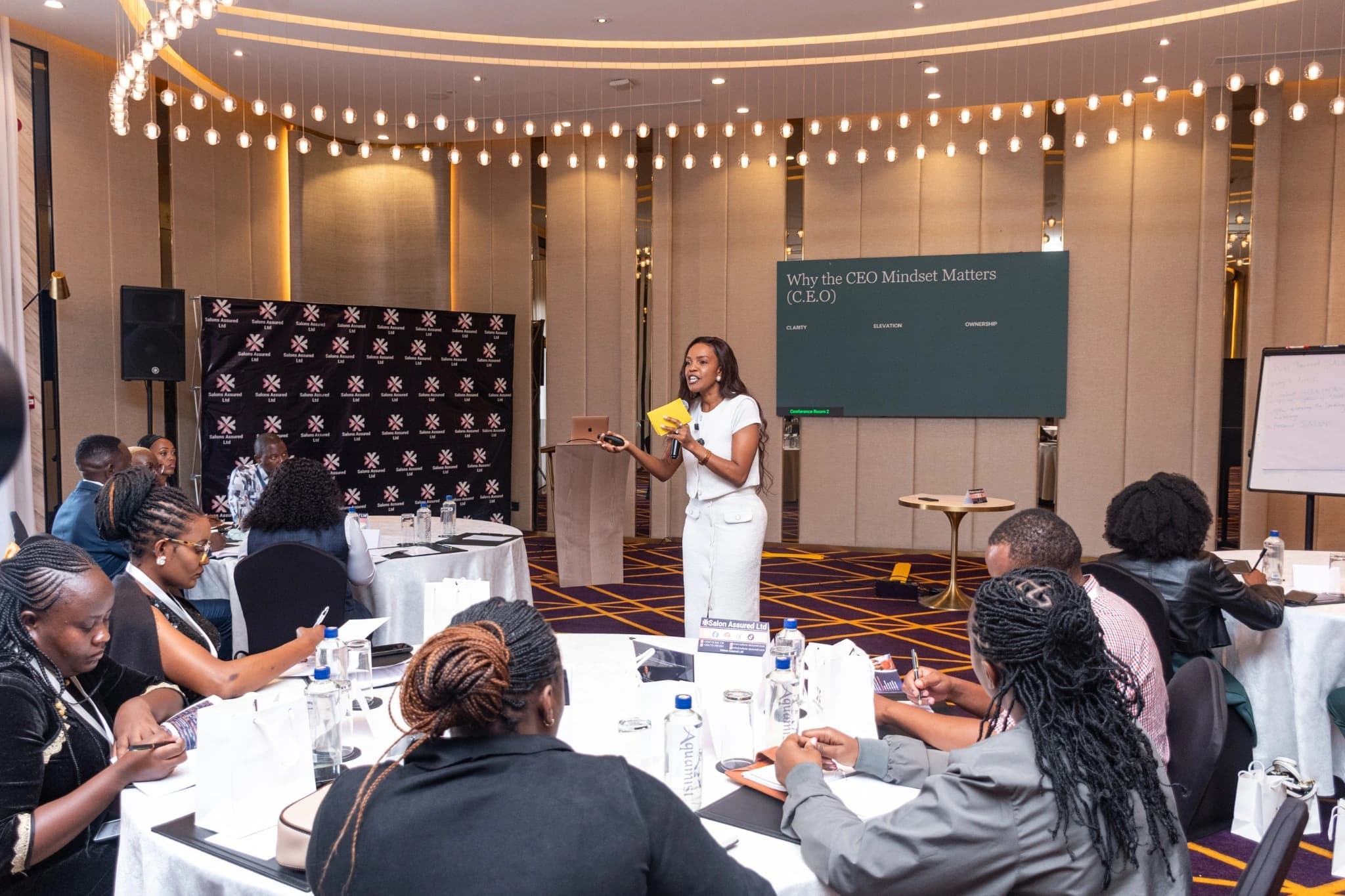 Salons Assured beauty business training event with participants and facilitator